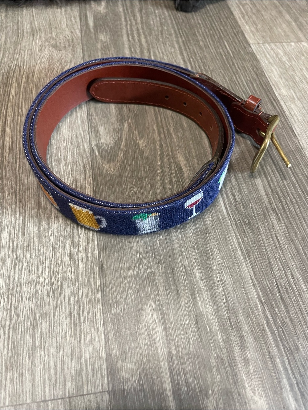 Smathers and Branson Gentleman’s Drinks Needlepoint Belt